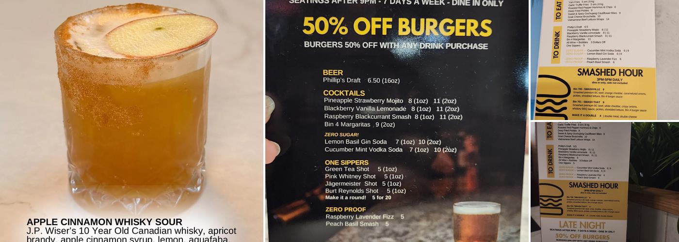 Bin 4 Burger Lounge Menu