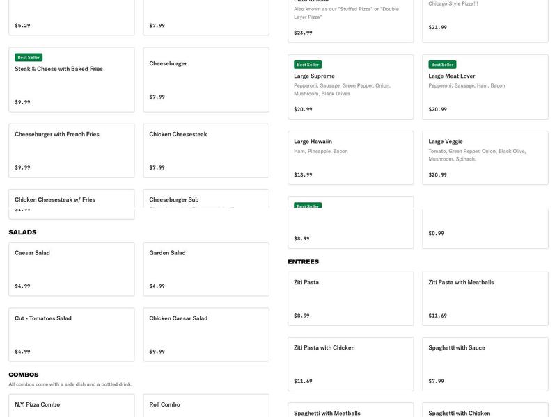 Pizzeria Rosita Menu