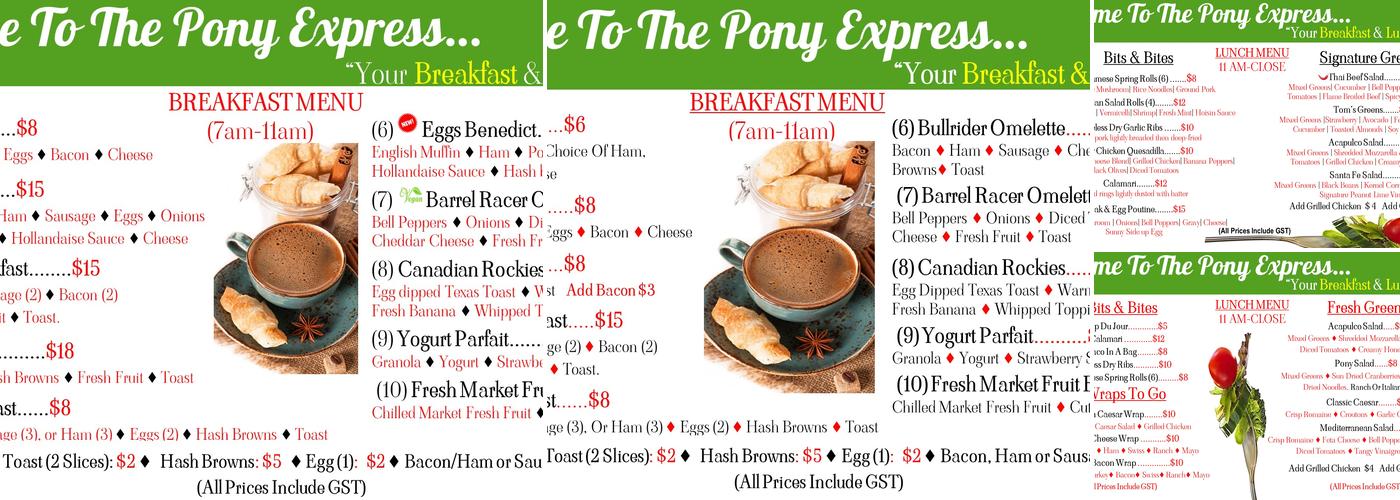 THE PONY EXPRESS Menu