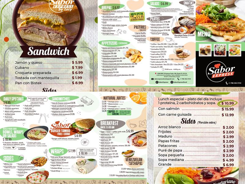 Sabor Express Menu