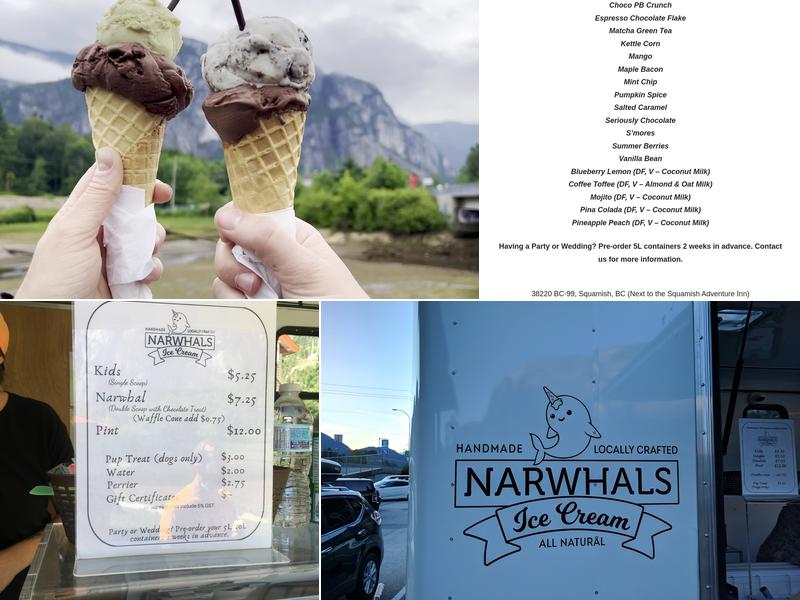 Narwhals Ice Cream Menu
