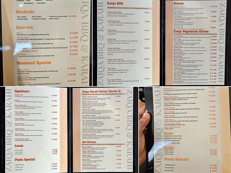 Zaiqa BBQ & Karahi Menu