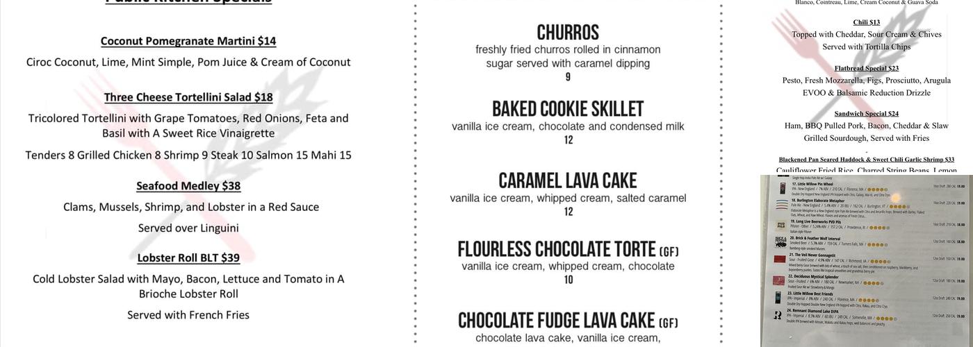 Public Kitchen Reading Menu