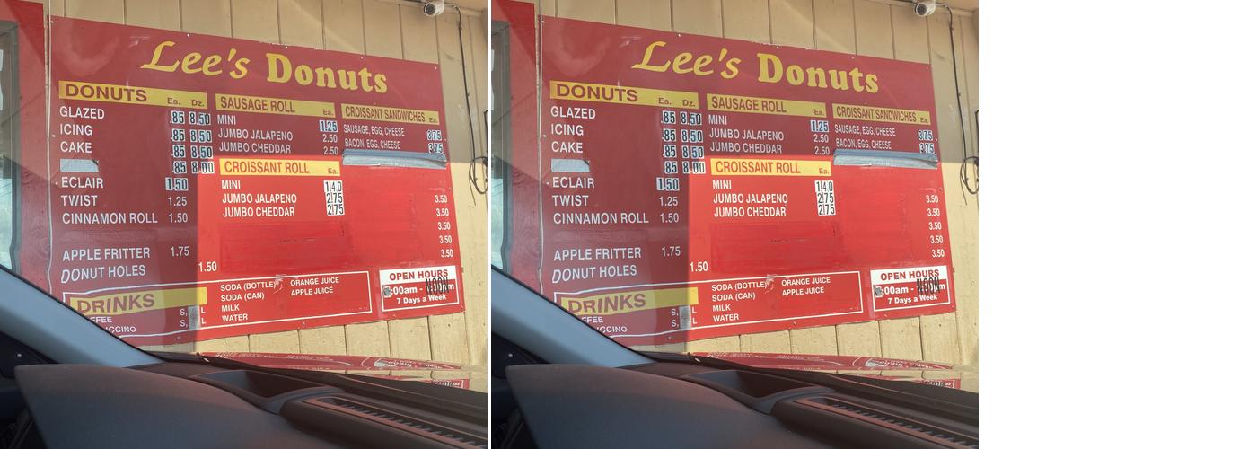 Lee’s Donuts Menu