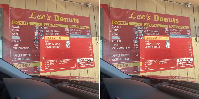 Lee’s Donuts Menu