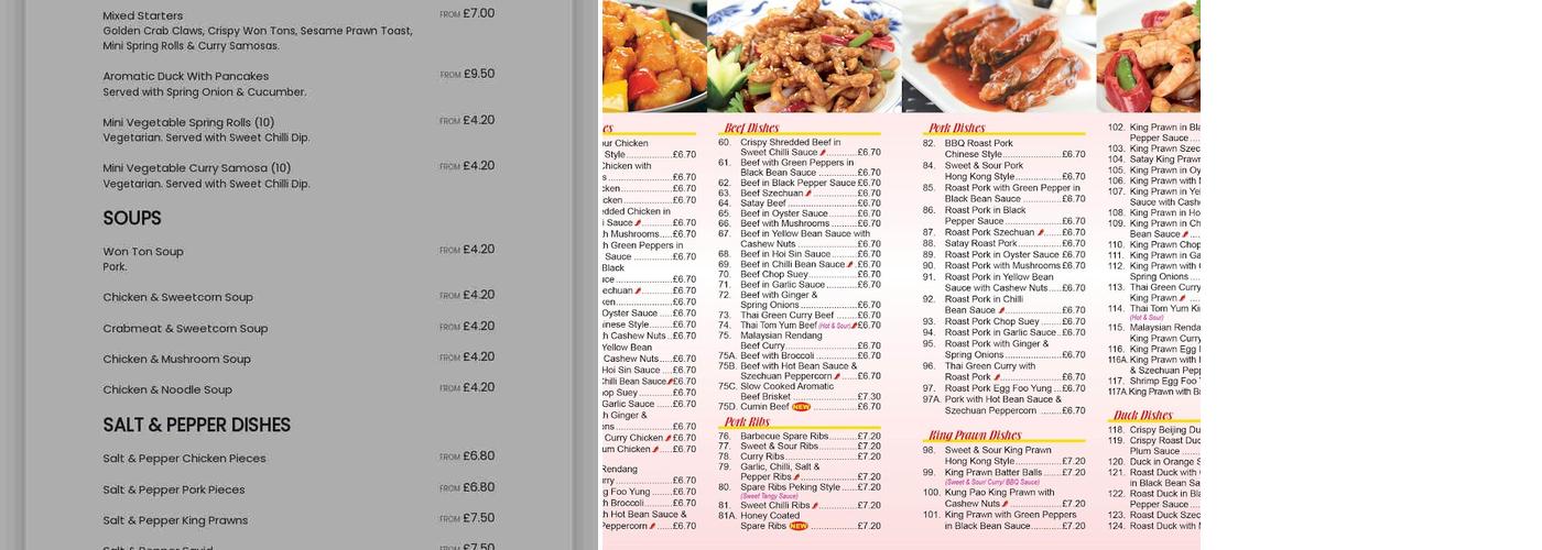 Oriental Kitchen Menu