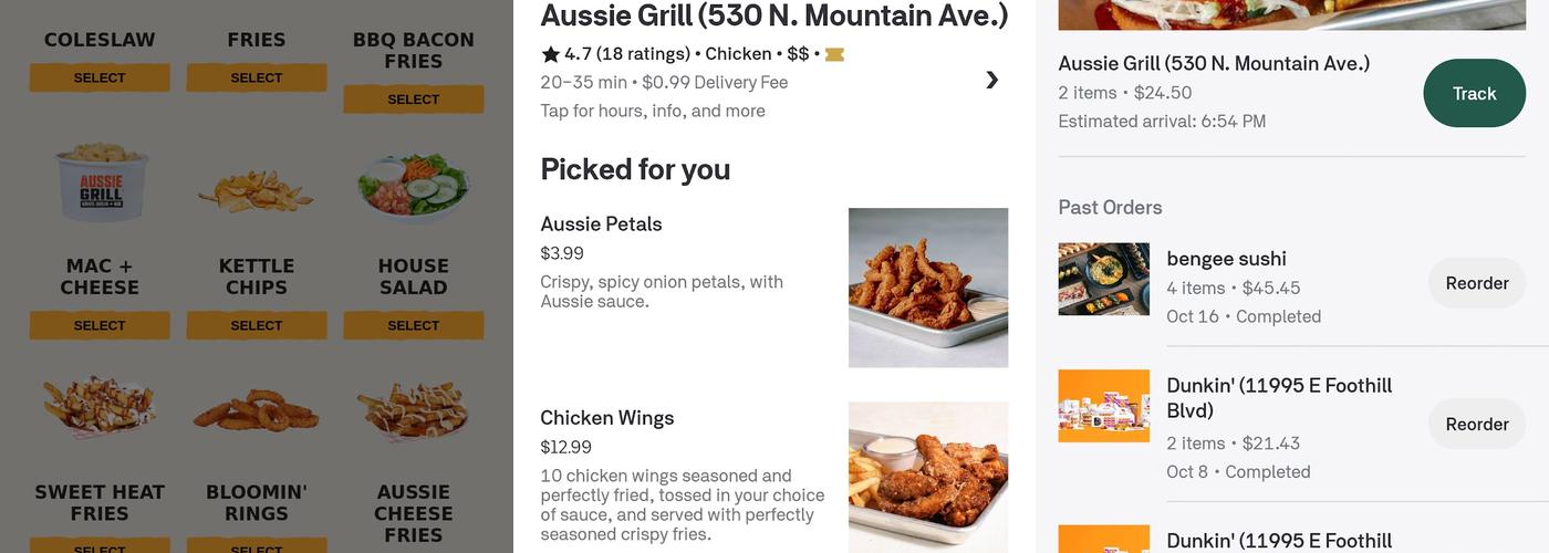 Aussie Grill Menu