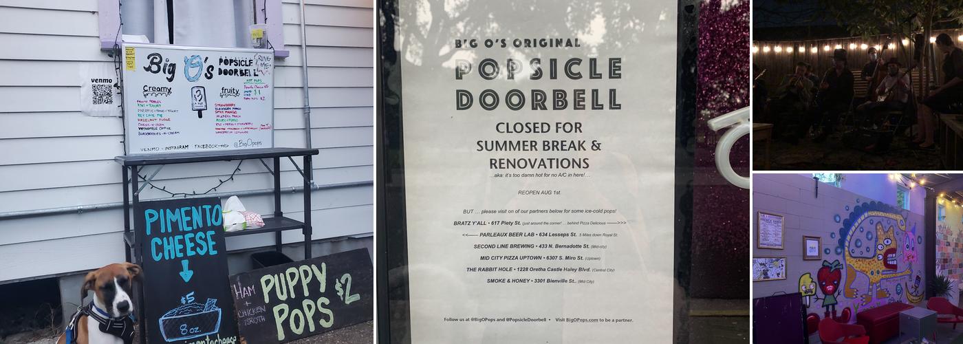 Big O's Original Popsicle Doorbell Menu