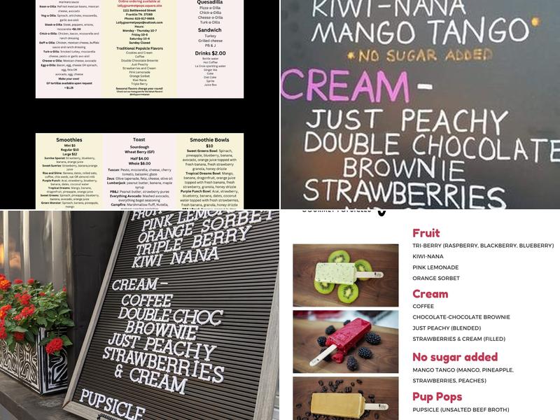Lolly Gourmet Pops Menu