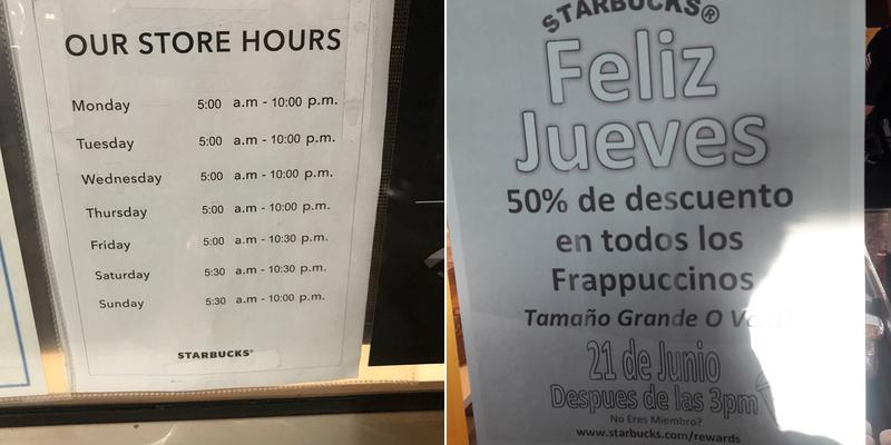 Starbucks Menu