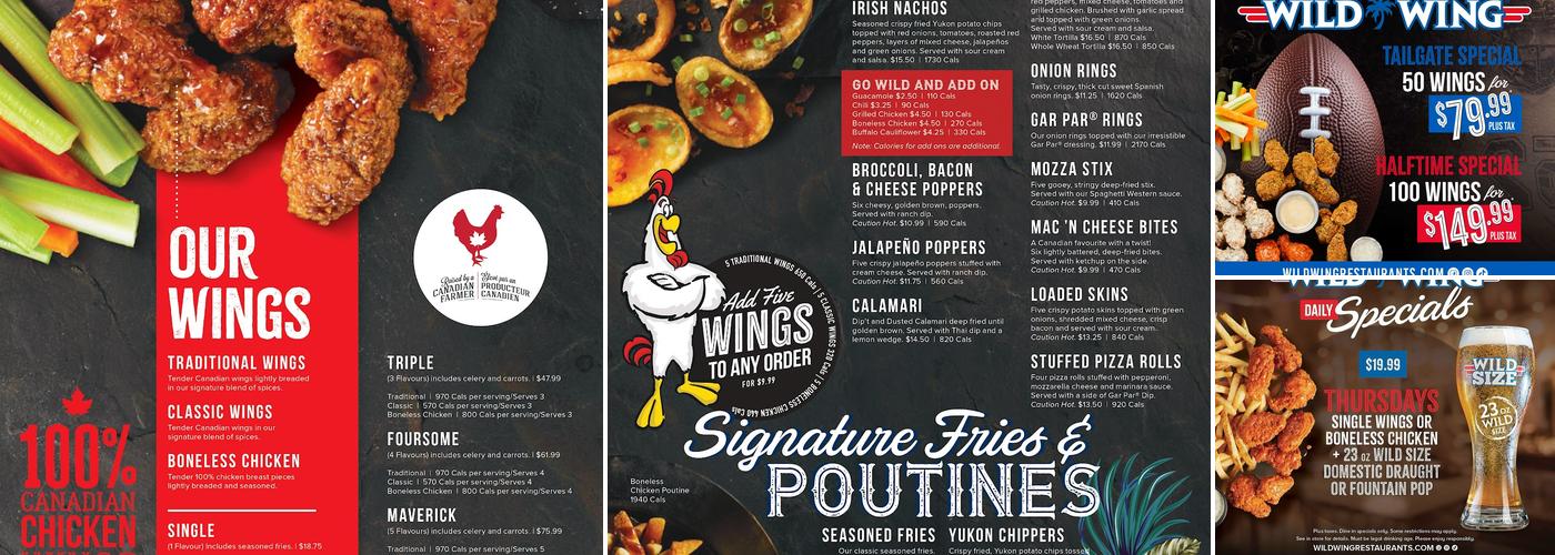 Wild Wing Menu