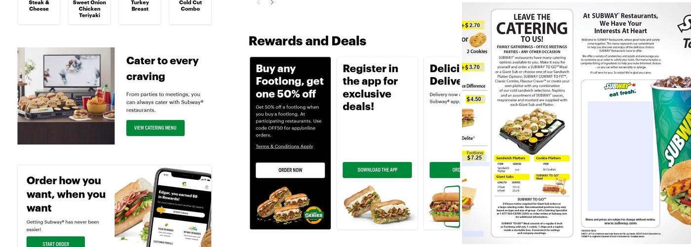 Subway Menu