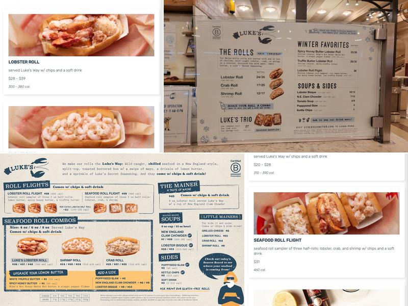 Luke's Lobster Grand Central Menu