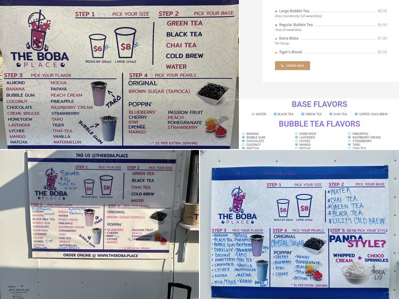 The Boba Place Menu