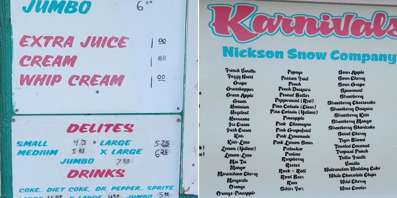 Karnivals Menu