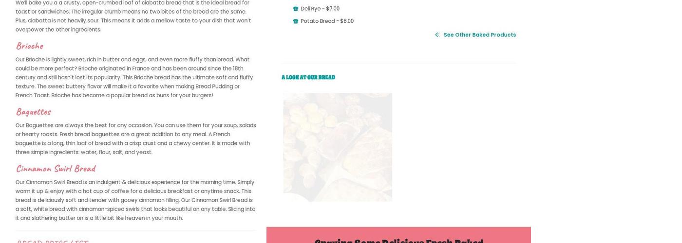 Gloria's Apron Menu