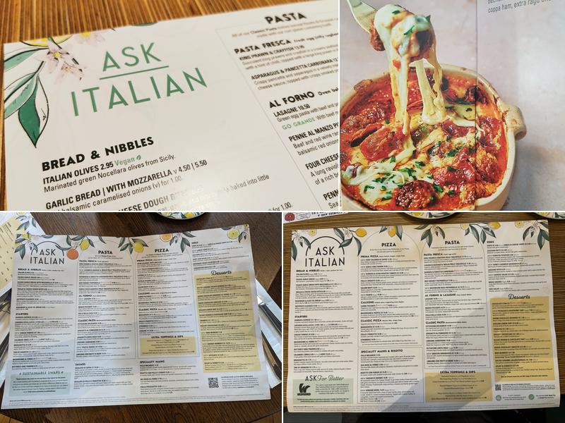 ASK Italian Menu