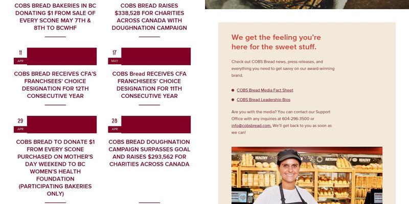 Cobs Bread Menu