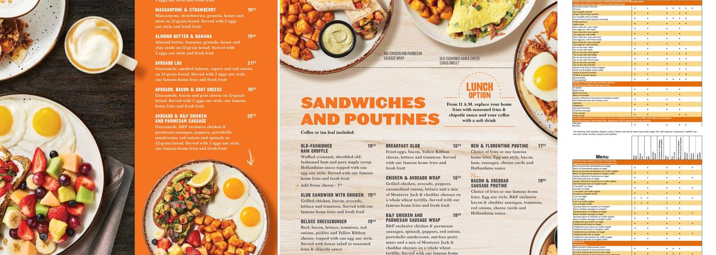 Ben & Florentine Menu