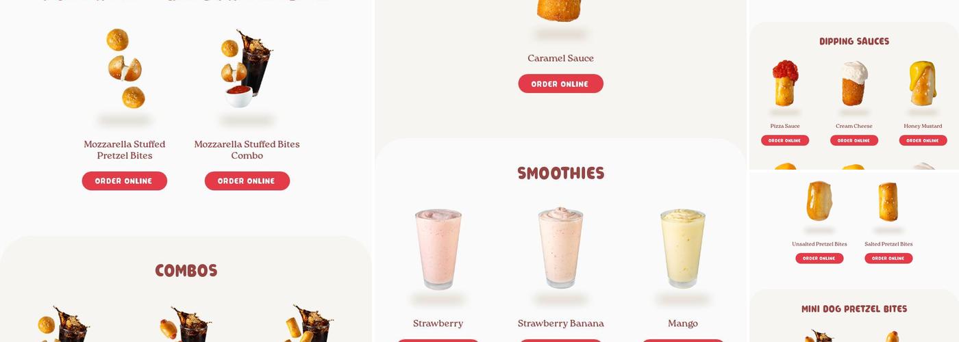 Mrs Fields Pretzel Maker Menu