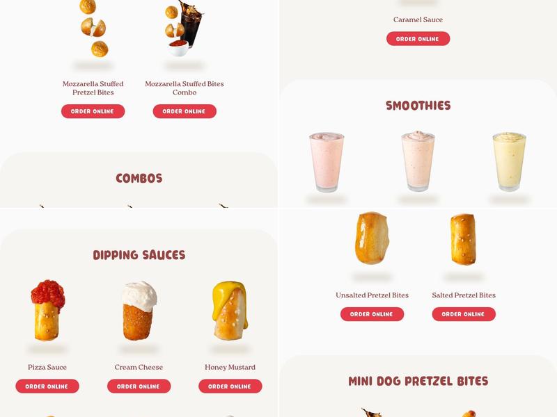 Mrs Fields Pretzel Maker Menu