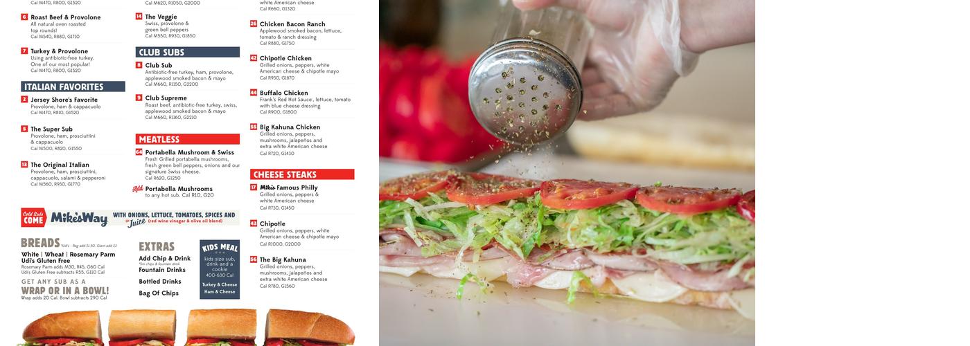 Jersey Mike's Subs Menu