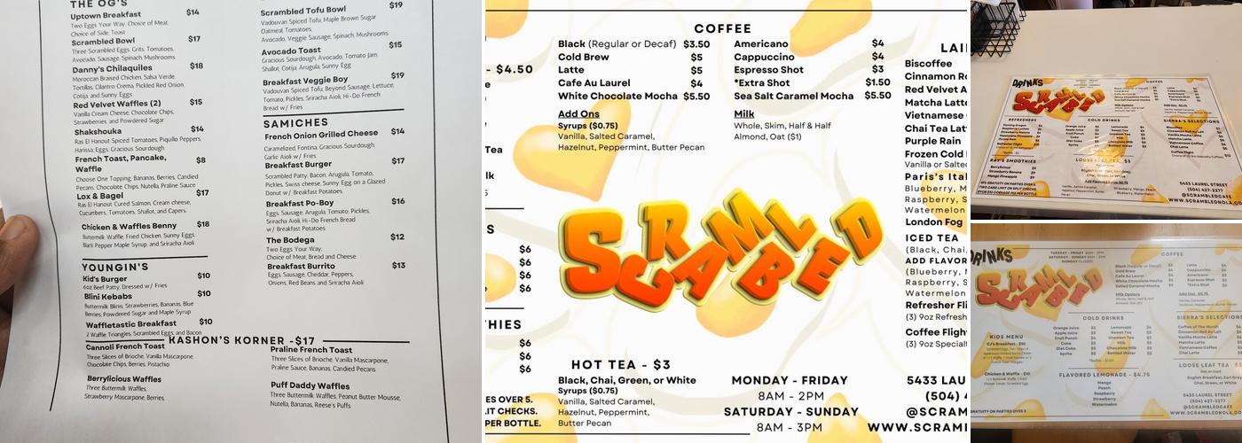 Scrambled Menu