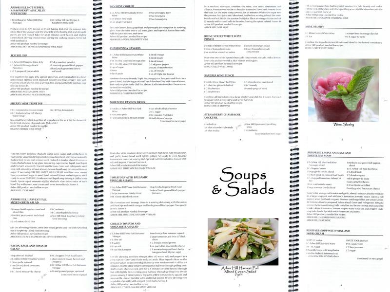 Arbor Hill Grapery & Winery Menu