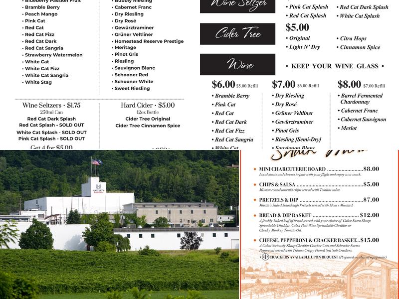 Hazlitt Red Cat Cellars Menu