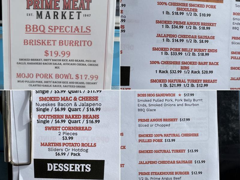 Okeechobee Prime Barbecue, Inc. Menu