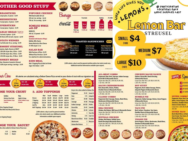 Godfather's Pizza Menu