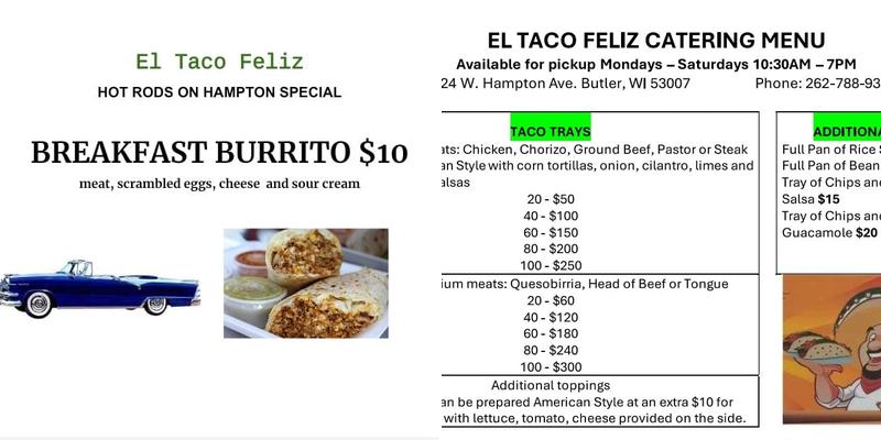 El taco feliz #4 Menu