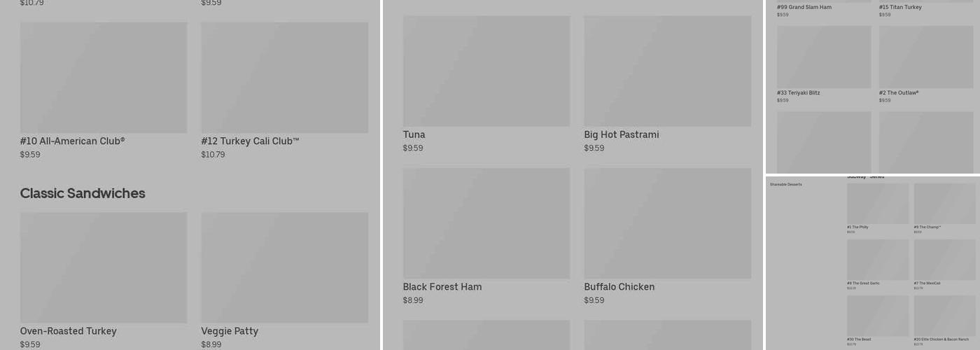 Subway Menu