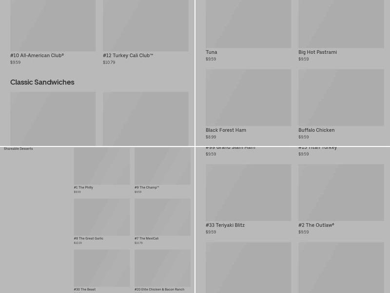 Subway Menu