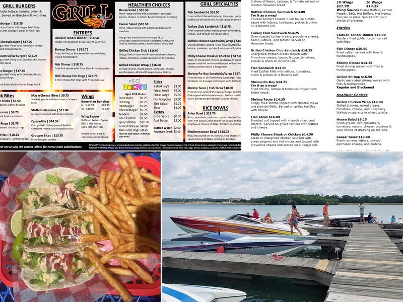 The Grill at Clemson Marina Menu