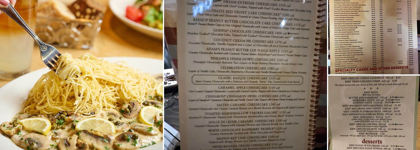 The Cheesecake Factory Menu