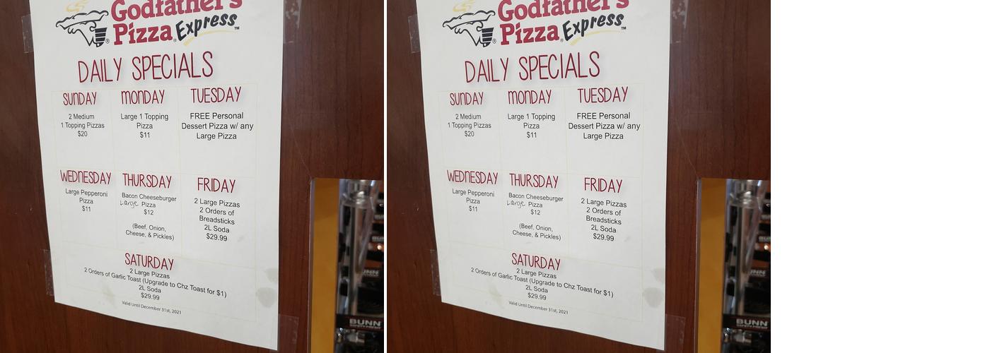 Godfather's Pizza Express Menu