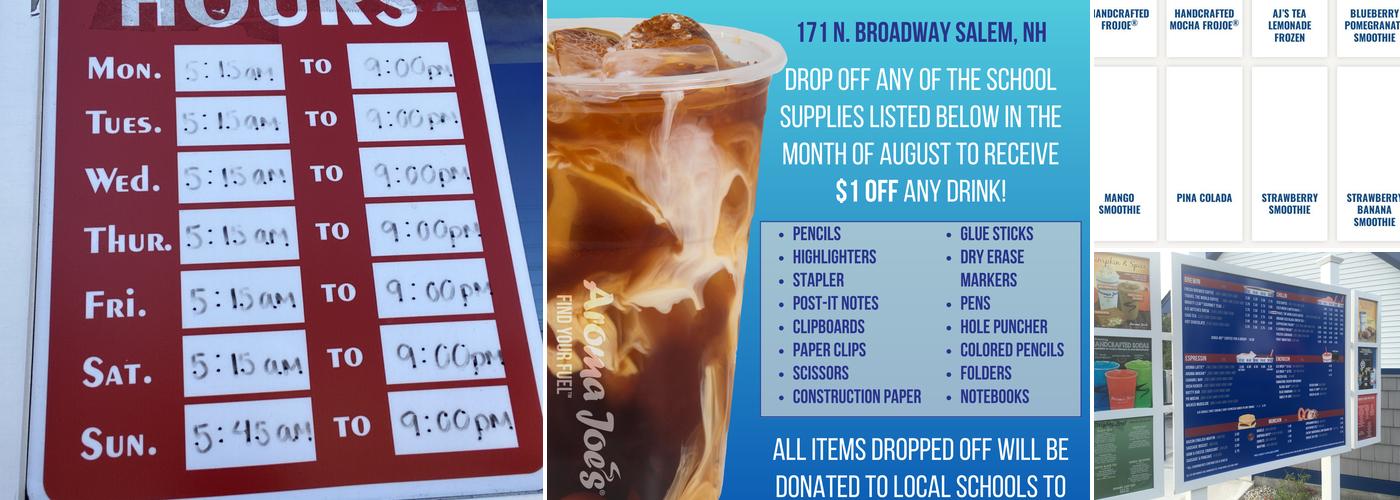 Aroma Joe's Coffee Menu