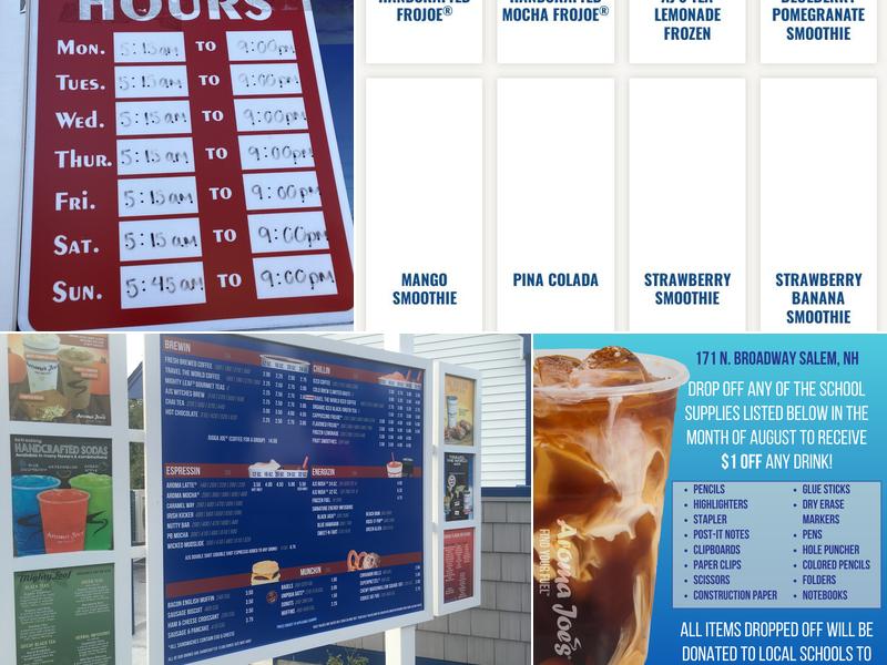 Aroma Joe's Coffee Menu