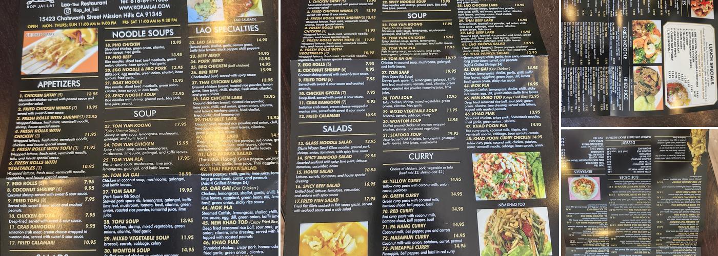 Lao Restaurant Menu