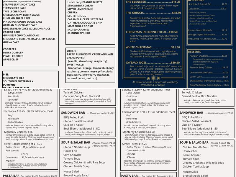 Greenhollow Catering Menu