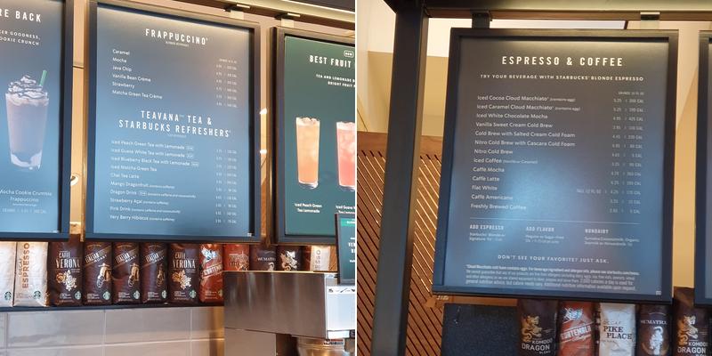 Starbucks Menu