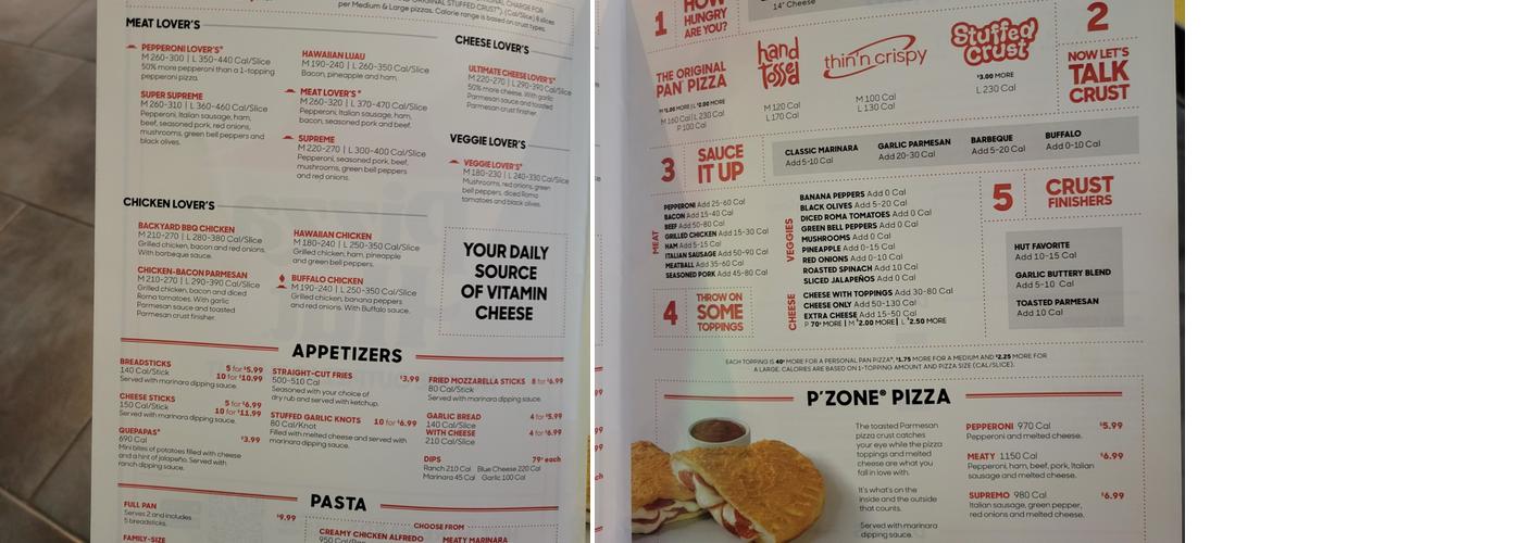 Pizza Hut Menu