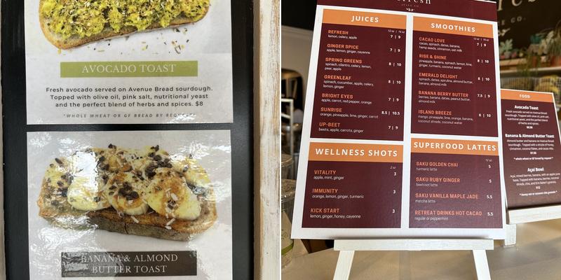 Refresh Juice Co Menu