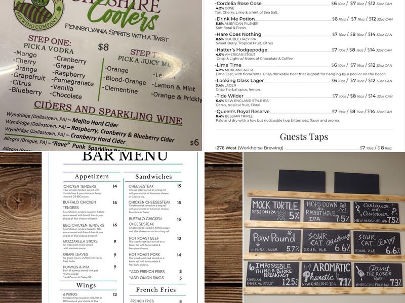 Cheshire Brewing Co. Menu