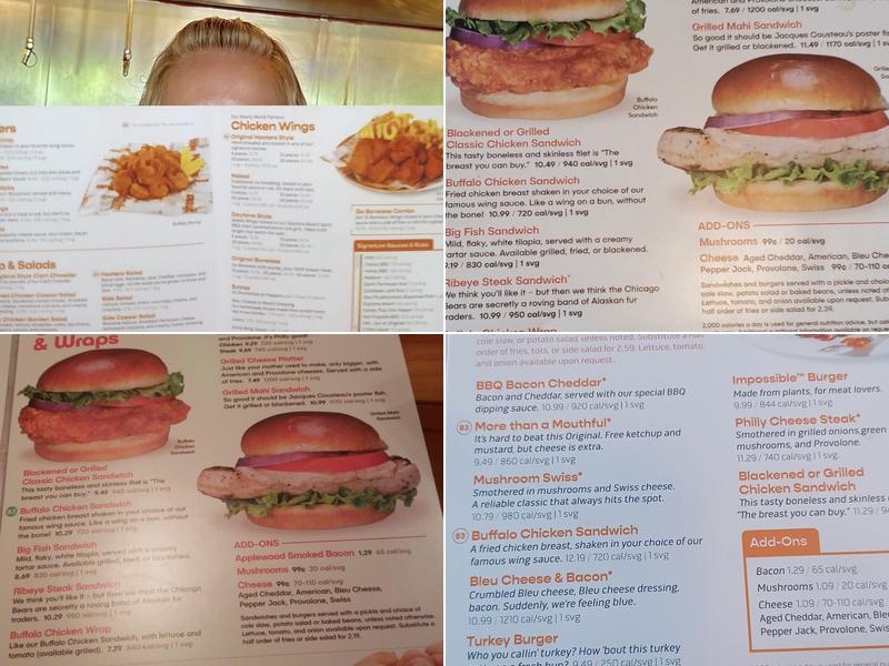 Hooters Menu