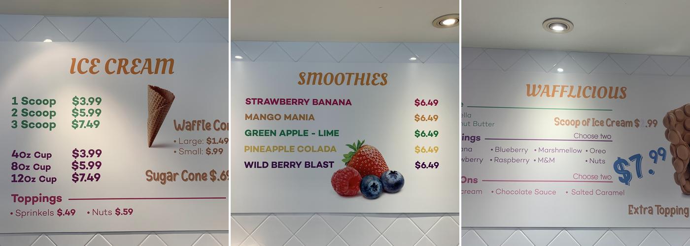 Wafflicious Menu