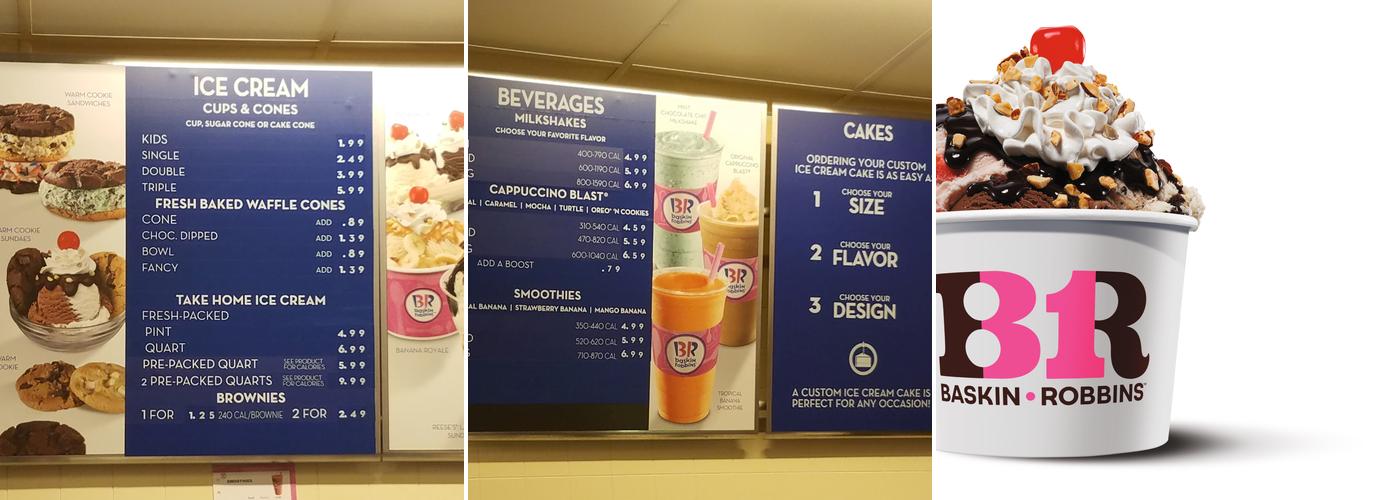 Baskin-Robbins Menu