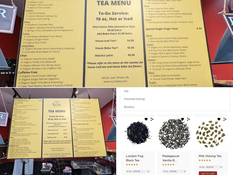 Ku Cha House of Tea Menu