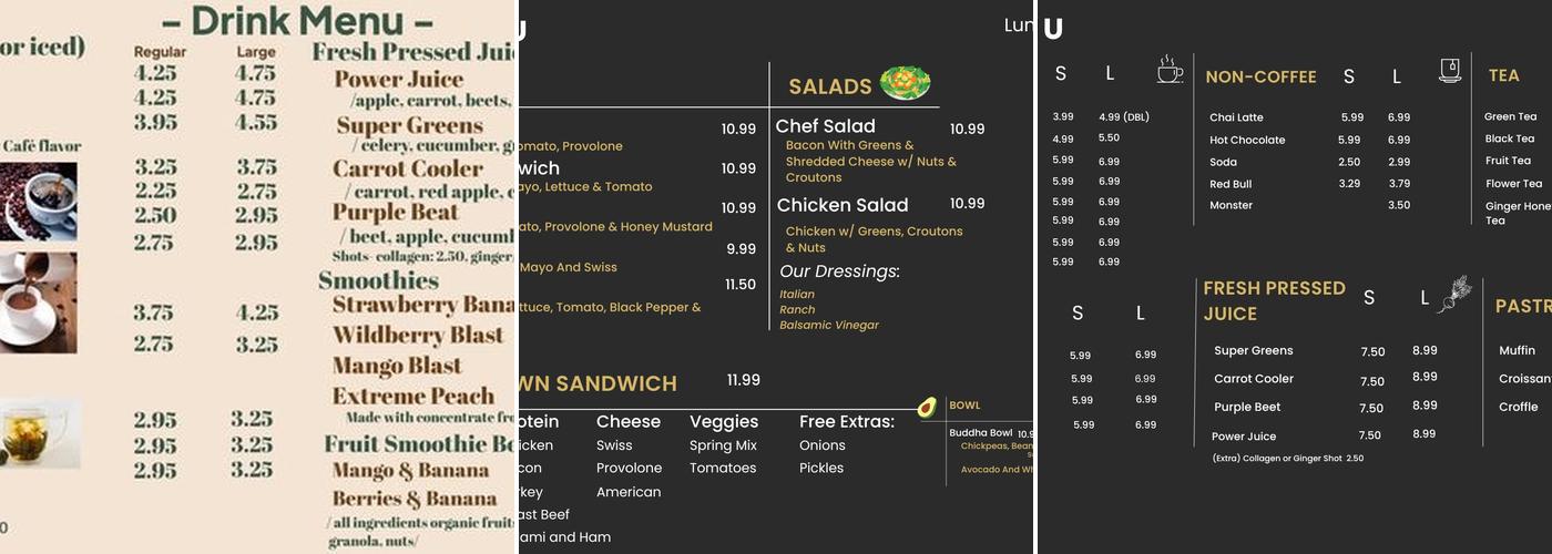 Deli Espresso DTC Menu